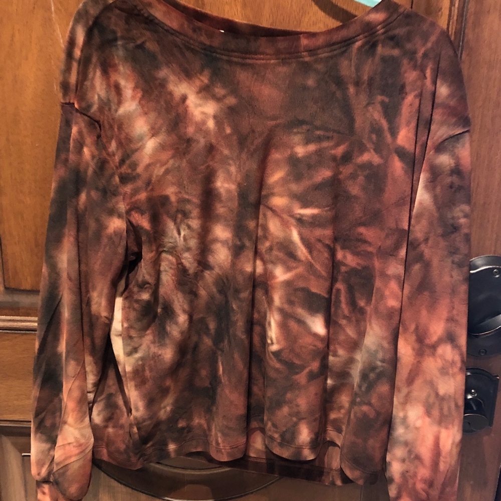 beachlunchlounge Brown Tie-Dye Long Sleeve Top